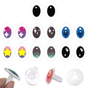 Imagem de 14 peças de olhos de segurança para confecção de bonecas de bicho de pelúcia com arruela Olho Amigurumi para artesanato em crochê, olhos de boneca, crochê para decorações de artesanato