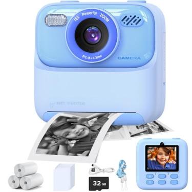 Imagem de Câmera infantil masterbee Instant Print Photo 1080P HD Video Blue