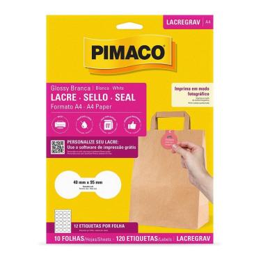 Imagem de Etiqueta lacre glossy gravata A4 LACREGRAV 10 folhas Pimaco