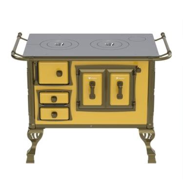 Imagem de Fogão a Lenha N 1 Colonial Amarelo Sem Tampa Saida Direita