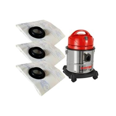Imagem de Saco para Aspirador de Pó Schulz 1200 Elektro, Kit com 3 Unidades, Compatível com Água e Pó