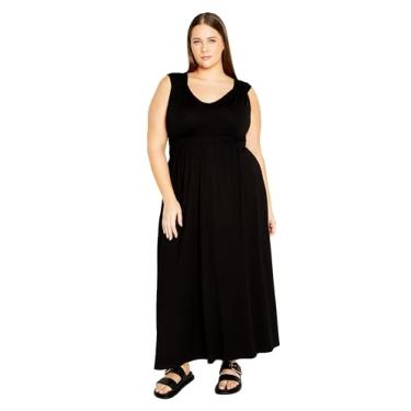 Imagem de City Chic Vestido longo feminino plus size Lani, Preto, 26 Plus
