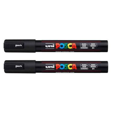 Imagem de Caneta Marcadora Posca Pc-5m Preta 2 Unidades - Uni
