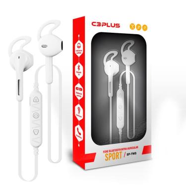 Imagem de Fone de Ouvido Bluetooth 5.0 C3Plus EP-TWS-10WH Intra-Auricular, com Microfone, 5h Bateria - Branco