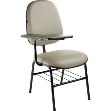 Imagem de Cadeira Universitária com prancheta fixa Linha Siena Lisa Cinza