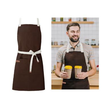 Imagem de Avental Marrom Cafeteria Bar Jardinagem Barbearia Doceria 10un