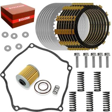 Imagem de BIGLKNM Kit de embreagem placas de aço de fricção e kit de molas de vedação e filtro de óleo compatível com 2004-2008 KX250F Substituir para 13088-0018 13089-013