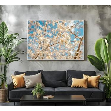 Imagem de Quadro Decorativo Grande Premium Árvores Coloridas Sala Hall (01, Branco, 120x80)