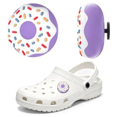 Imagem de Suporte de sapato à prova d'água compatível com AirTag, suporte de sapato de silicone oculto, pingentes de sapatos compatíveis com Apple Air Tag Tracker, antiperda para crianças, bebês, idosos (roxo