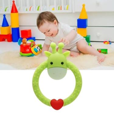 Imagem de Generic Brinquedo Adorável do Alívio da Dentição da Forma do Girafa, Massagem Suave Goma para o bebê, Brinquedo Sensorial Macio Mastigação Silicone para Fazer Compras, Viagens (Verde)