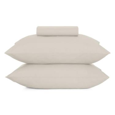 Imagem de Jogo de Cama Simples King Altenburg Toque Acetinado Bege Porcelana