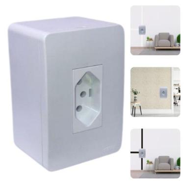 Imagem de Conjunto Tomada 10A 3P Sobrepor Branca P/ Canaleta Sistema X - FAME