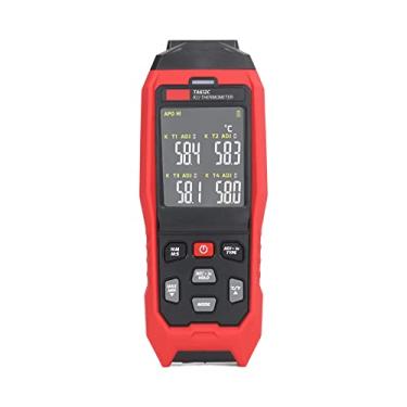 Imagem de Termômetro Termopar Tipo K Termômetro de Contato Digital de Medição Precisa de 4 Canais Vermelho para Uso Industrial