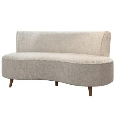 Imagem de Sofá 2 Lugares Para Sala Living 135cm Pés Palito Korah K04 Boucle Bege - Mpozenato