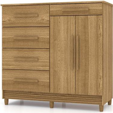 Imagem de Cômoda Sapateira Sirios 5 Gavetas 2 Portas Nature/brisa