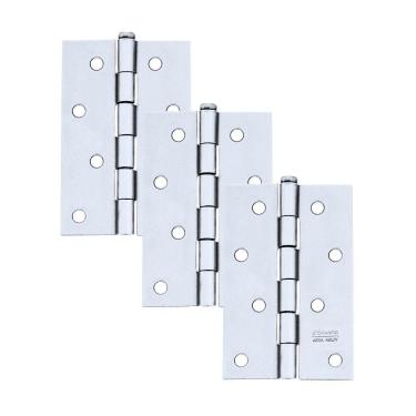 Imagem de Dobradiça Para Porta Silvana 4 Sem Rolamento Americana 850 Embutir 25kg Aço Zincado Com 3 Peças