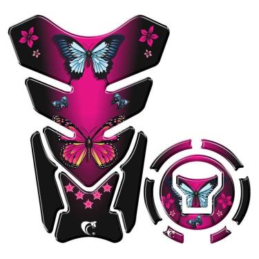 Imagem de Adesivo Protetor Tanque E Bocal Honda + 2018 Borboleta Rosa