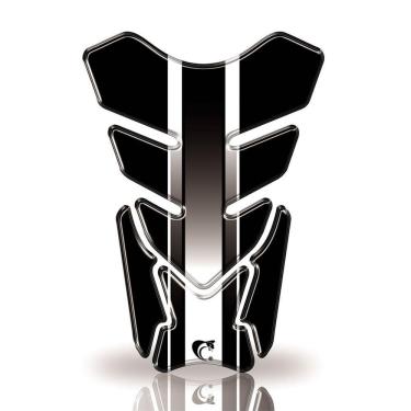 Imagem de Protetor De Tanque Adesivo Listra, Moto Honda, Yamaha E Suzuki Varias Cinza E Preto