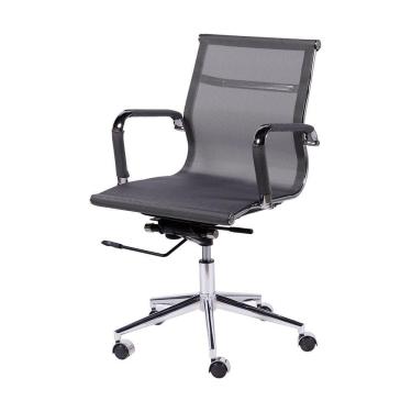 Imagem de Cadeira De Escritorio Eames Esteirinha Baixa Tela Cinza