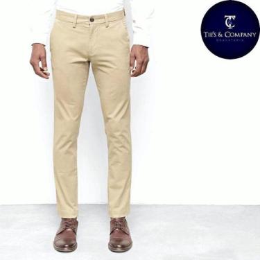 Imagem de Calça Masculina Alfaiataria Slim Fit Sport Fino Preto/Bege/Cinza - Con