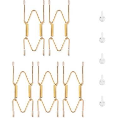 Imagem de Cabides de parede para parede de 25 a 40 cm, pacote com 5, dourado