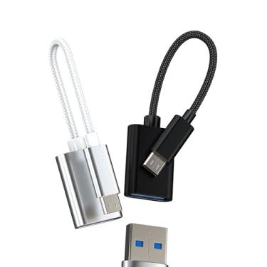 Imagem de Adaptador Micro USB para USB OTG Cabo Conector (2 unidades) Microusb Macho Dados Curtos Mini Android Fêmea Porta Extensor de Porta Computador Extensão Externa Compatível com Samsung S7 Adaptador