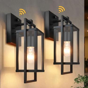 Imagem de ALVIME LIGHTING Luminária De Parede Externa Alvime, Luminária De Parede Externa, Luminária De Jardim Para Entrada, Porta Da Frente, Pátio, Garagem, Base E26 E Vidro Temperado, Pacote Com 2