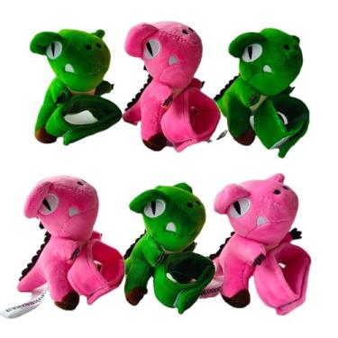 Imagem de HyukeenMa Pulseira de pelúcia de dinossauro verde e rosa