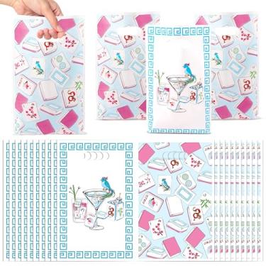 Imagem de K1tpde Sacos de presentes Mahjong Mojito – 50 peças de lembrancinha de coquetel em aquarela a granel com alça para crianças, decoração de festa de chá de bebê para amantes de Mah Jong