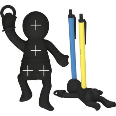 Imagem de Suporte de caneta engraçado de silicone, organizador de lápis, decorações de mesa fofas, acessórios de escritório, chaveiro engraçado para mochila escolar, bolsa de mão, balcão de check-out (preto)