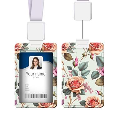 Imagem de Capa deslizante para crachá de identidade, porta-cartão, com fivela extensível e corda para pendurar, pode fixar cartão de identificação de trabalho, cartão de crédito, cartão de chave, adequado para