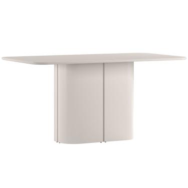 Imagem de Mesa De Jantar Para 6 Lugares 160cm Tampo Mdf Com Vidro Serena Off White - New Ceval