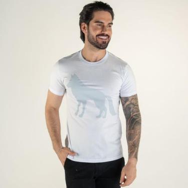Imagem de Camiseta Acostamento Branca Lobo Cinza Claro, G
