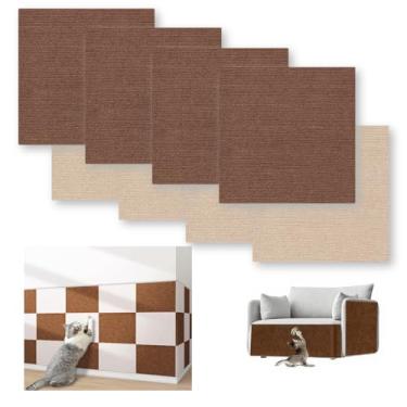 Imagem de 8 peças de protetor de móveis para gatos, 29 x 29 cm, para arranhar gatos, faça você mesmo, protetor autoadesivo de garras, antidesgaste, arranhador de sofá de gato, proteção eficaz de móveis