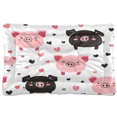 Imagem de Wassud Kawaii Pigs Cama para Cachorro Grande Cama para Cachorro Exterior Tapete Lavável Cama de Gato Cama para Dormir Viagem 91 cm x 61 cm