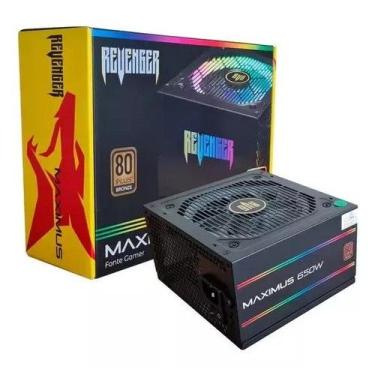 Imagem de Fonte De Alimentação ATX 650W RGB 80 Plus Bronze PC Gamer Maximus - Re