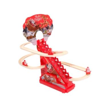 Imagem de menolana Brinquedo elétrico do Papai Noel subindo escadas com luz e música, decoração para casa, lembrancinha de festa, jogo de escorregador, brinquedo, com 3 Figuras Do Papai Noel