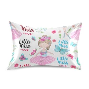 Imagem de King Queen fronha padrão bonito rosa bailarino flor cetim fronhas floral personalizada refrescante conforto presentes cama king size 101,6 cm x 50,8 cm