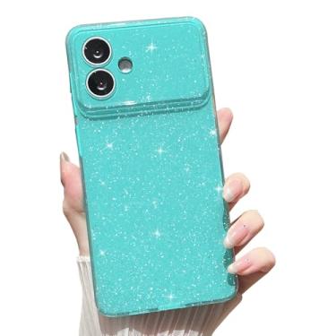 Imagem de MINSCOSE Capa com glitter compatível com Samsung Galaxy S26 Edge, linda estética brilhante, fina, à prova de choque, brilhante para Samsung Galaxy S26 Edge para mulheres e meninas - verde menta