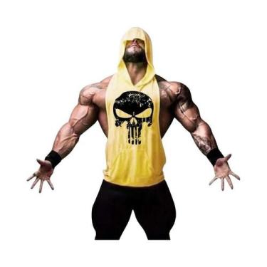 Imagem de Camiseta Regata Masculina De Algodão Com Estampa De Caveira, Sem Manga