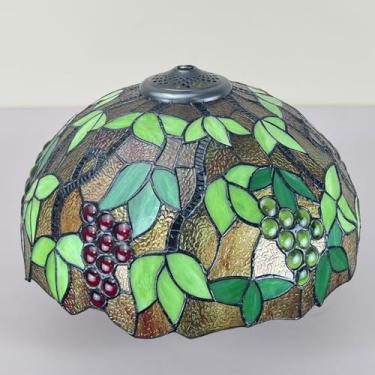 Imagem de Cúpula de Abajur de 40 cm (16 polegadas) em Formato de Uva - Somente para Reposição - Estilo Tiffany - Vitral - Ideal para Abajures de Mesa, Luminárias Pendentes, Luminárias de Chão e Luminá