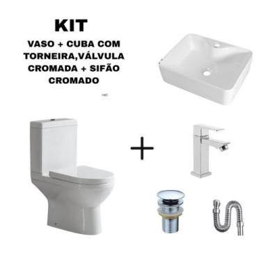 Imagem de Kit Cuba Jamari 48X38 + Vaso Smart Fit + Acessórios - Smart Norte