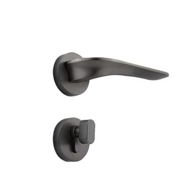 Imagem de Fechadura de porta de quarto de latão fechada silenciosa dourada francesa retrô maçaneta de porta de quarto (preto)