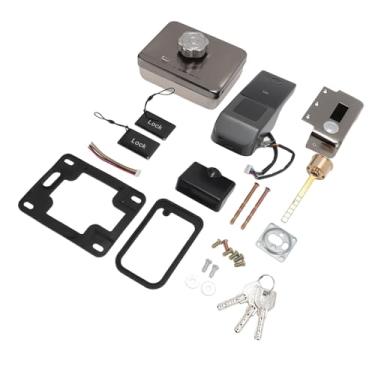 Imagem de Jopwkuin Fechadura Eletrônica Inteligente de Porta, Alta Precisão, 5 Em 1, Chave de Cartão Com Senha de Impressão Digital, para Ip67, à Prova D'água, para Vilas Residenciais