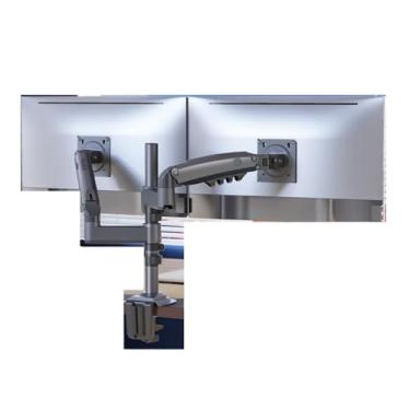 Imagem de Suporte para monitor de tela dupla H180, suporte para monitor de computador, coluna hidráulica, rotação de elevação de mesa telescópica