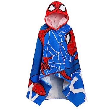 Imagem de Toalha com capuz Homem-Aranha 100% algodão Dress Up Avengers Poncho Kids Toalha de banho praia envoltório de natação meninos trocador
