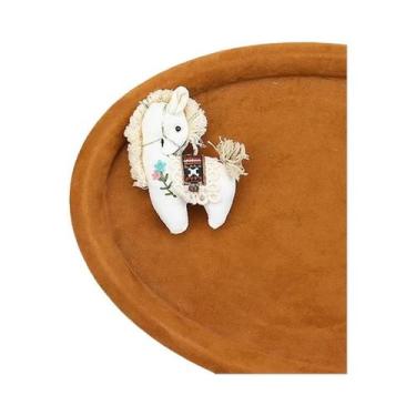 Imagem de Agradável xadrez rosa tecido pônei desenho animado broche bordado rech