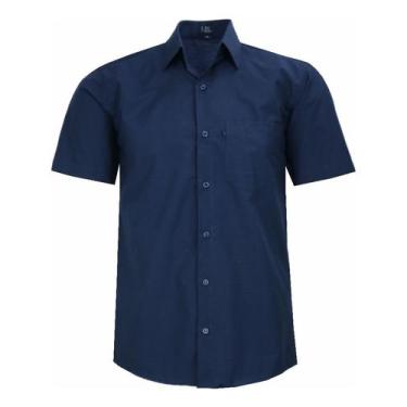 Imagem de Camisa Masculina Manga Curta Lbl Clássica Com Bolso 3034, Azul, Marinh