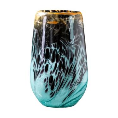 Imagem de Vaso de vidro criativo estilo chinês decoração sala de estar varanda mesa de hotel arranjo de flores vaso de mesa (A)