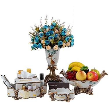 Imagem de Ornamentos para uso doméstico, bandeja de bombeamento literária, acomodando uma família de quatro pessoas, caixa de lenços decorativa, para sala de estar, presente de resina